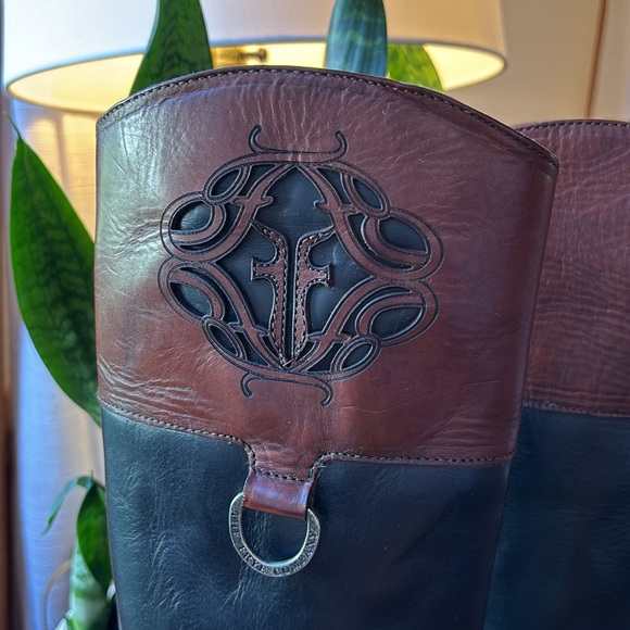 Black &  Brown Frye Boots size 8 1/2   Excellent Used Condition - Picture 2 of 14